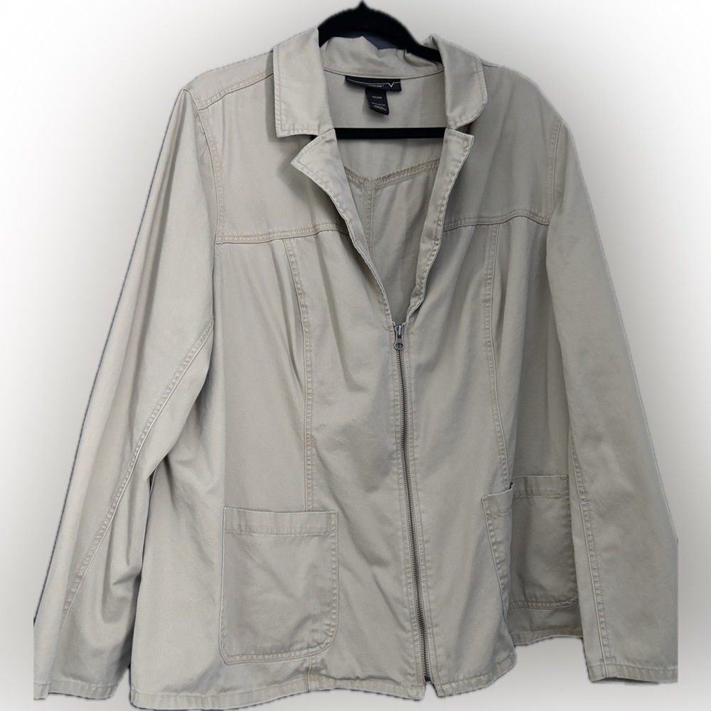 Y2K Vintage Cotton Twill Jacket Zip Size 1X 2X 22 XL